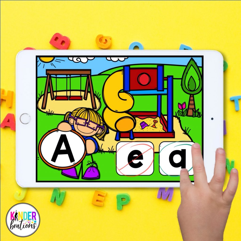 letter matching boom cards on ipad