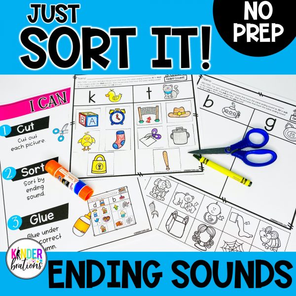 Just Sort It! Ending Sound Picture Sorts - Phonemic Awareness Cover
