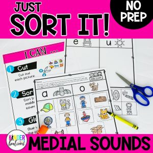 Just Sort It! Medial Short Vowel Sound Picture Sorts - Phonemic Awareness