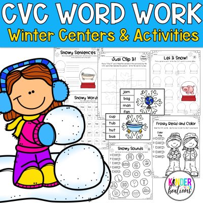 Winter CVC Word Work Activities and Printables | Literacy Centers ...
